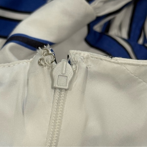 Antonio Melani Kismet Printed Cotton Stripe Sweetheart Neckline Maxi Dress SZ 12 - Picture 10 of 12